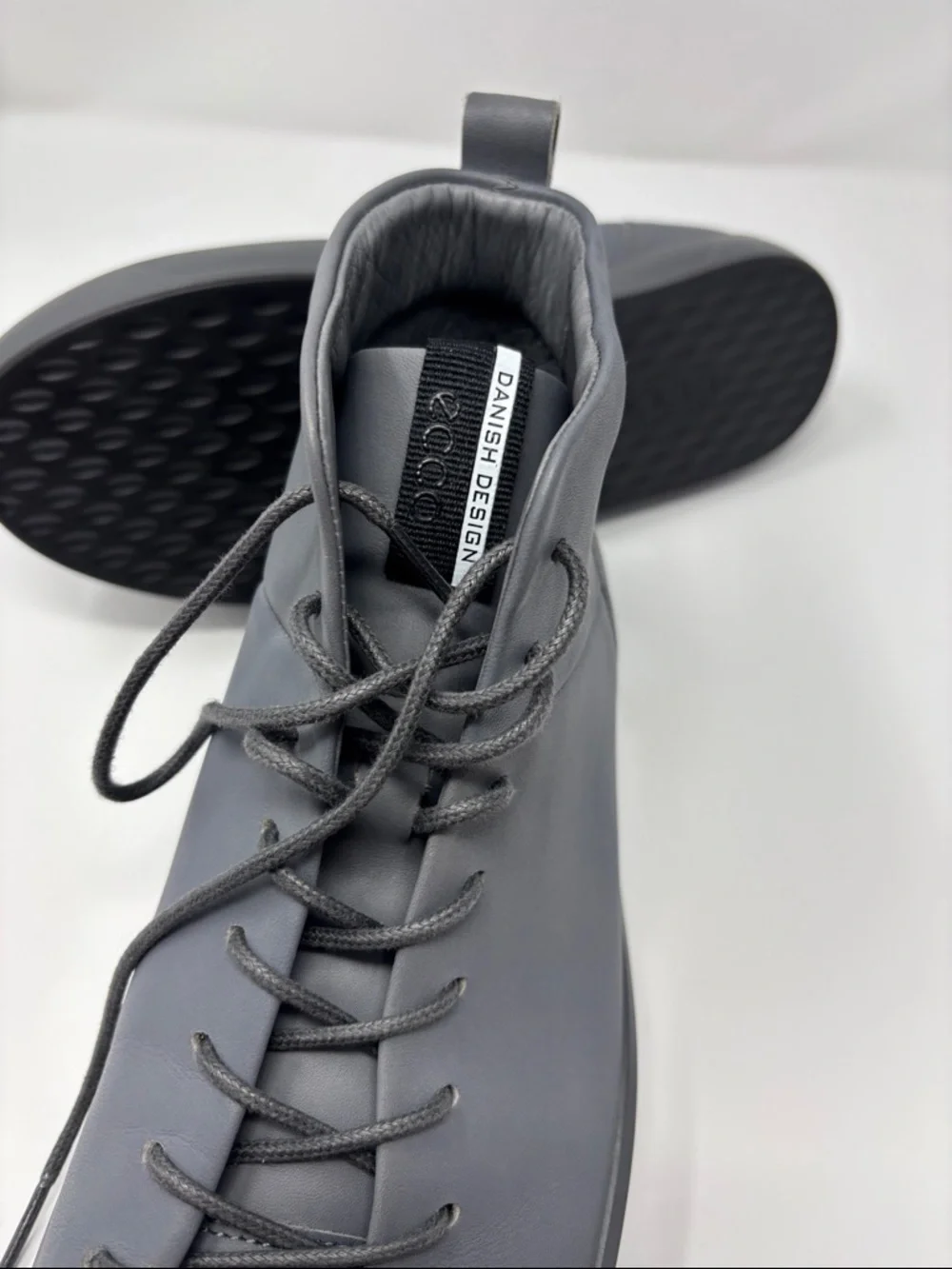 Ecco | Men's Lace-Up High-Top Sneakers in Dark Gray danish design 9 43